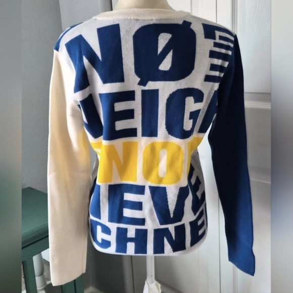 SPRING SALE | Sole Society “No Neige No Snow” Graphic Ski Sweater Alpine Knit - Picture 3 of 6